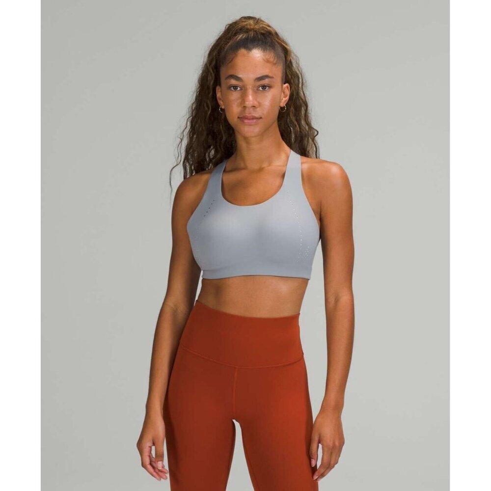 Lululemon AirSupport Running Bra High Support 36DDD Rhino Grey Vapor EUC